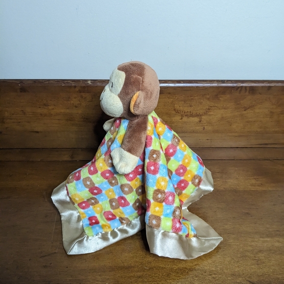Douglas Baby Soft Monkey Multicolor Lovey Security Blanket Toy Plush - Picture 4 of 7